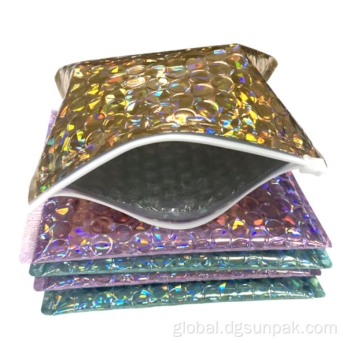 gold green pink holographic metallic bubble mailer bags